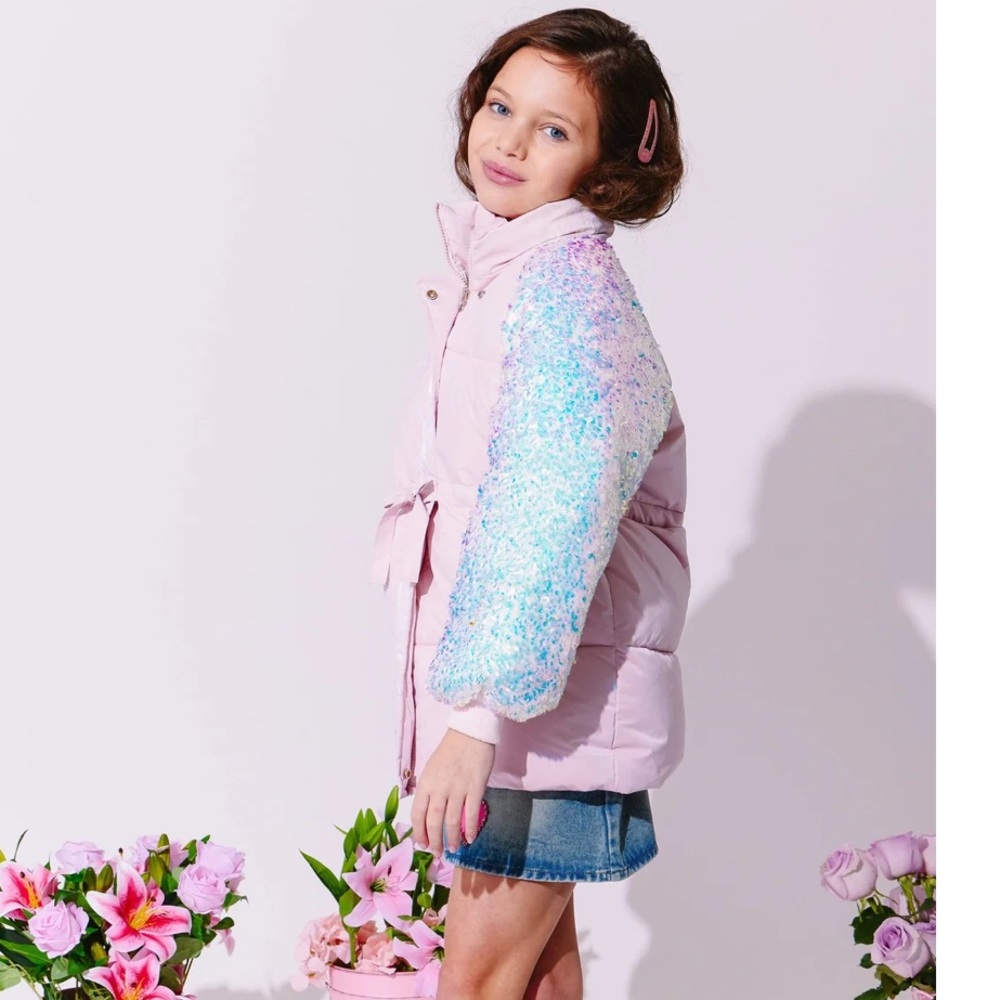 Lola and the Boys girls winter puffer coat. Size 8.